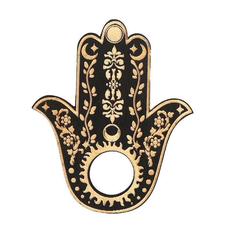 Handcrafted Hamsa Wall Art with Gold Accents for Spiritual Protection