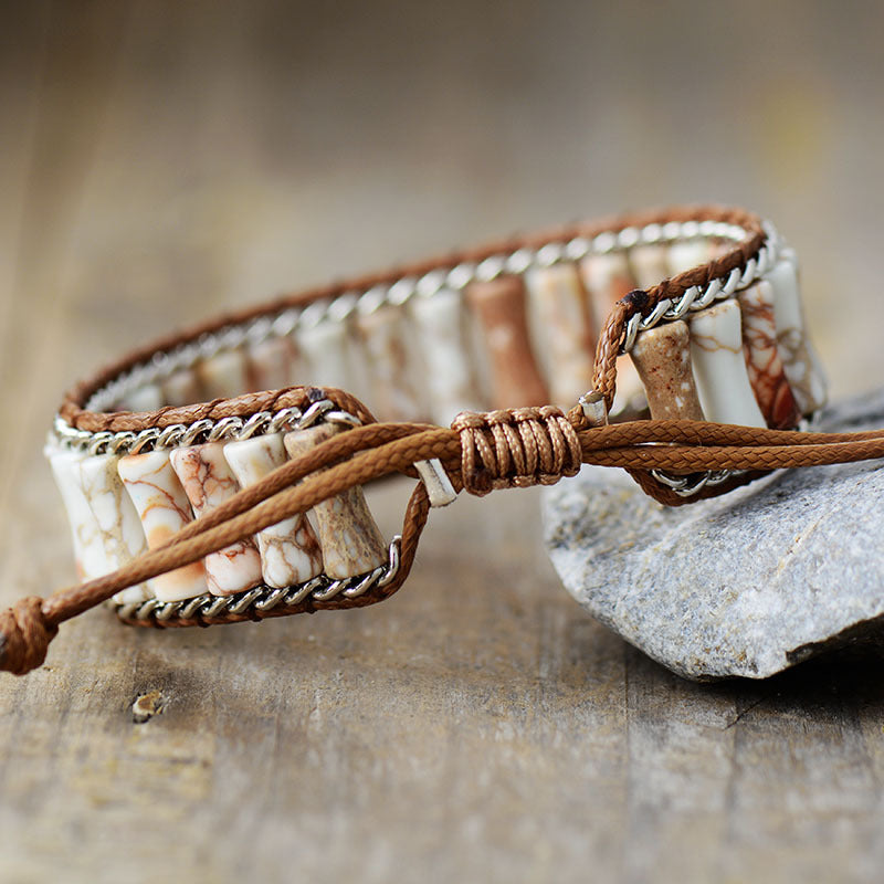 Earth Element Jasper Cuff Bracelet