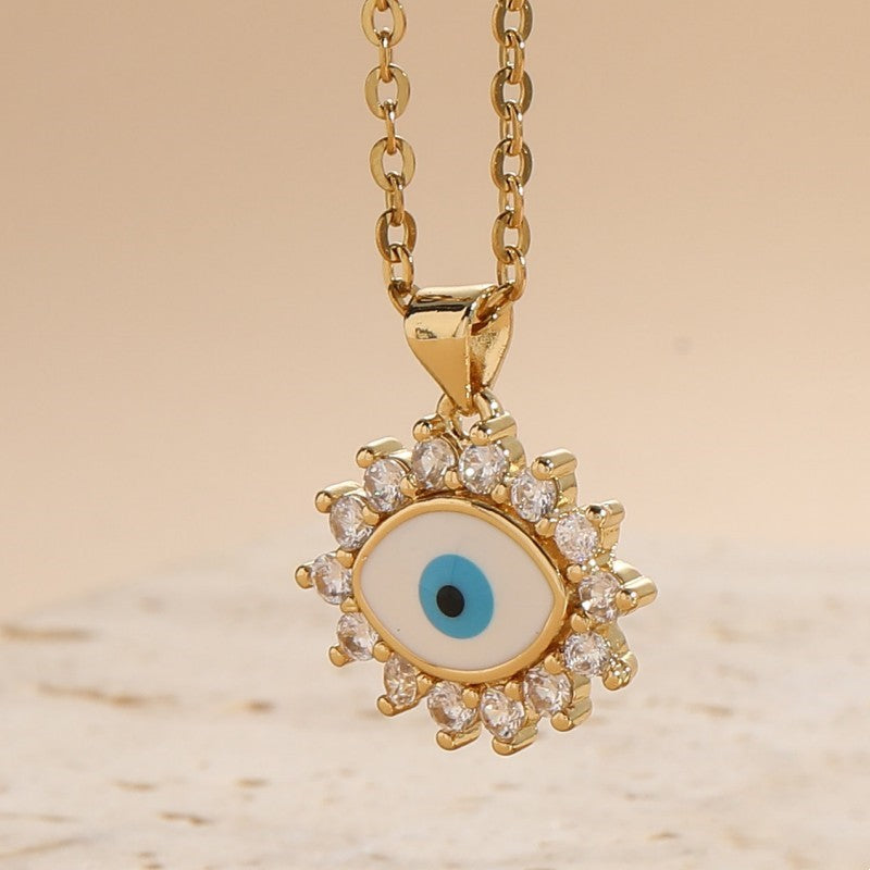 Protective Evil Eye and Hamsa Hand Necklace Set for Spiritual Guarding and Positive Energy