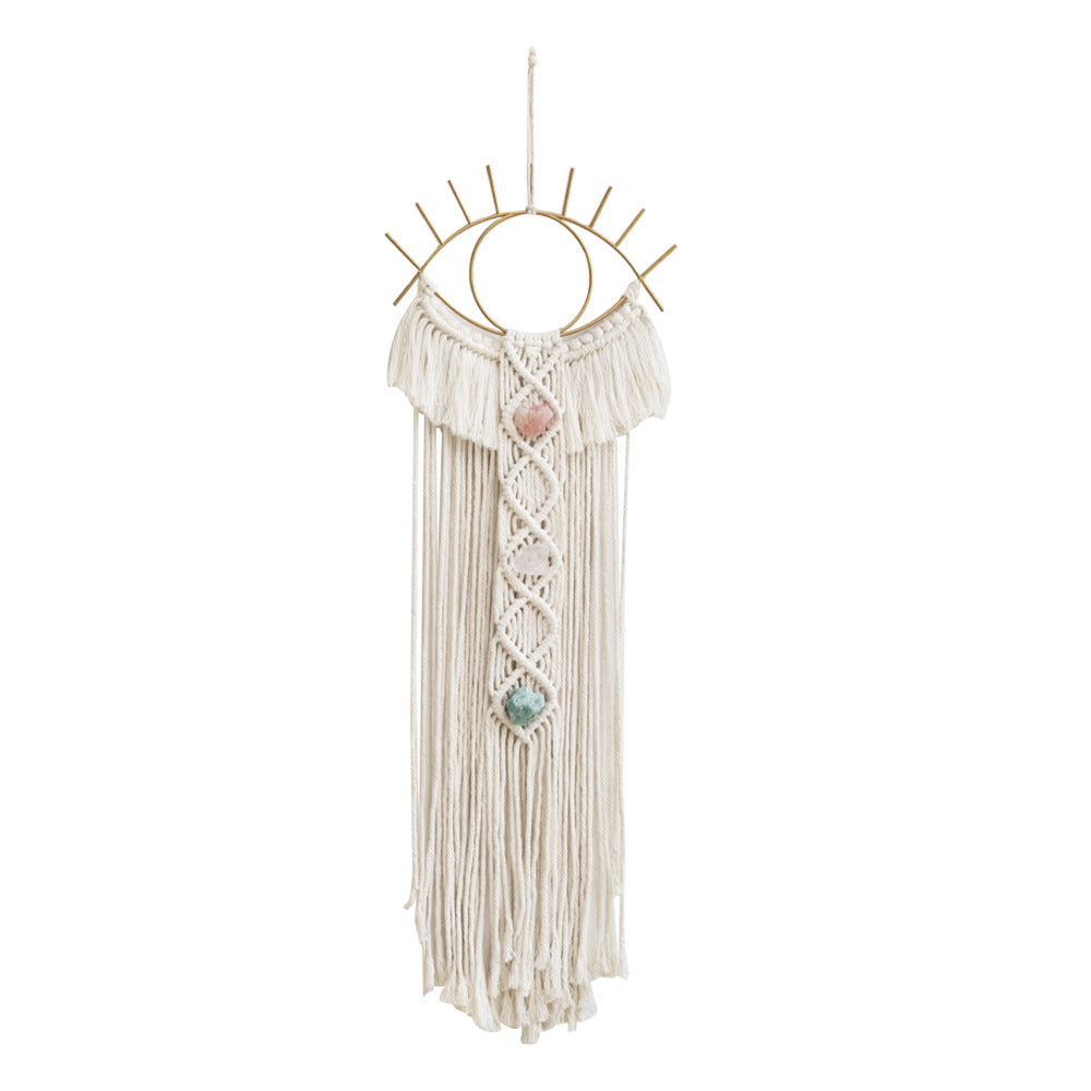 Macrame Evil Eye Wall Hanging - Crystal Protection Decor