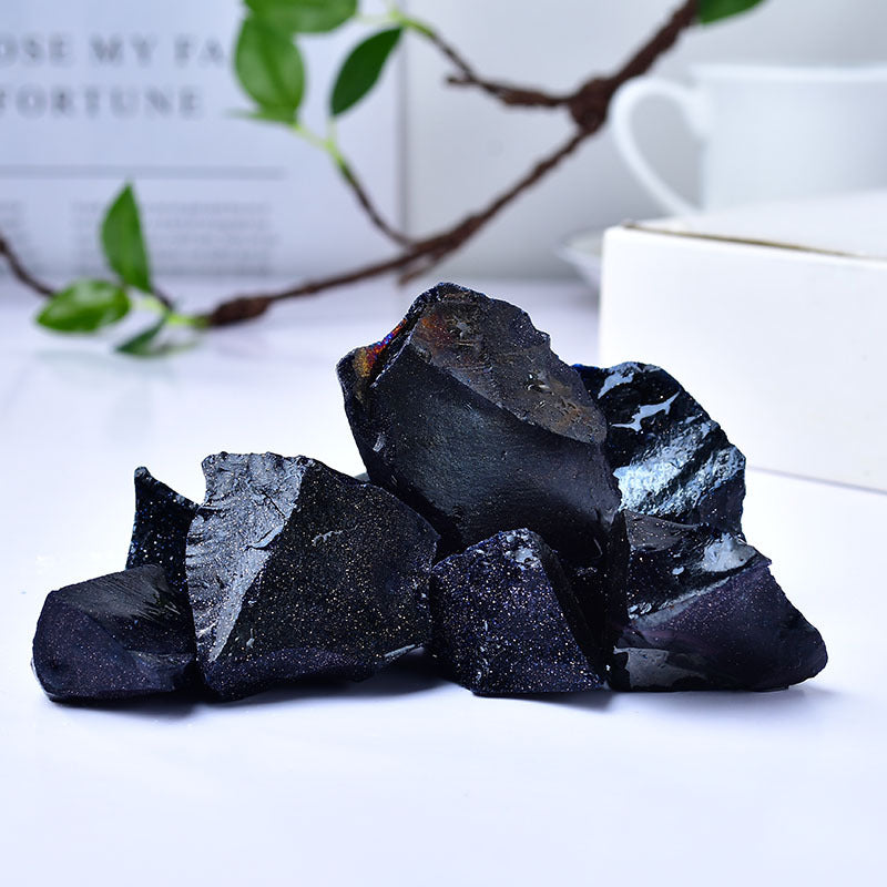 Black Obsidian Raw Stones for Spiritual Protection and Grounding