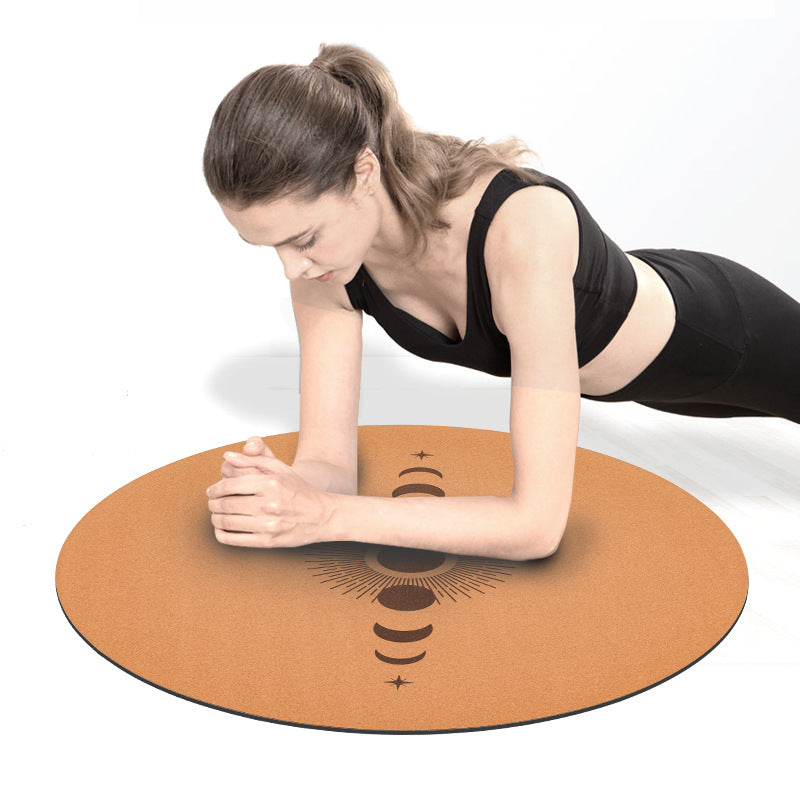 Eco-Friendly Round Yoga and Meditation Cork Mat with Moon Phases Design for Enhanced Spiritual Practice