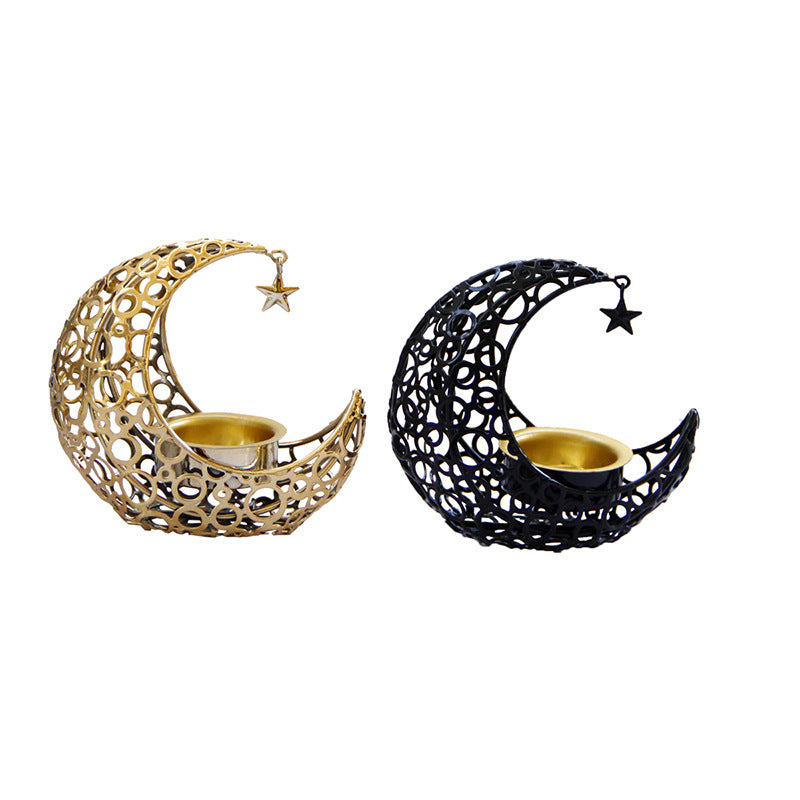 Enchanting Crescent Moon Star Tealight Holder for Spiritual Tranquility