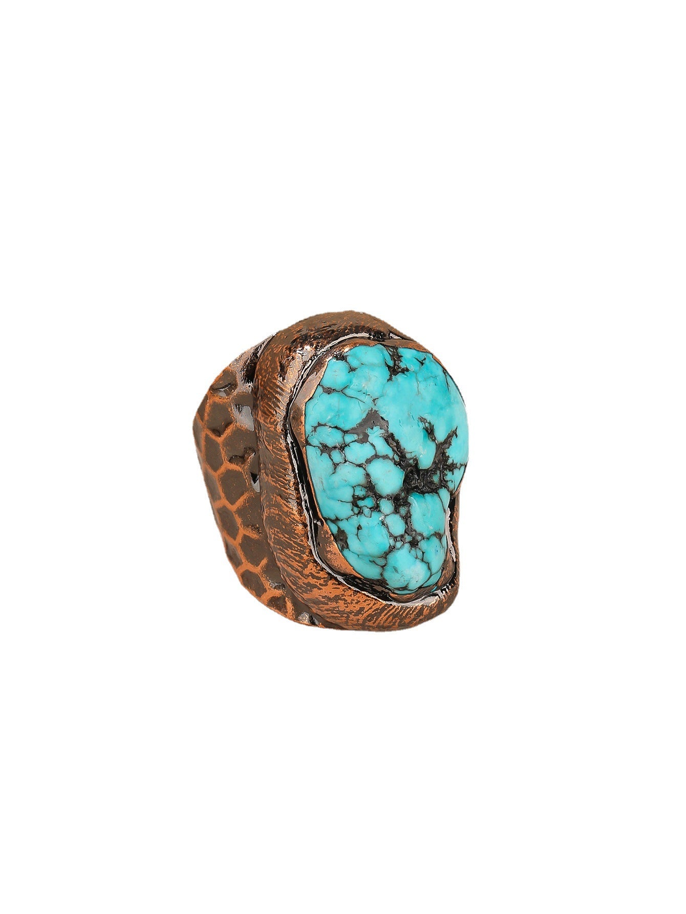 Raw Turquoise Copper Ring - Spiritual Healing and Protection Statement Jewelry