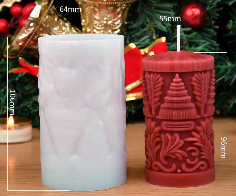 Artisan Sculpted Pillar Candles with Intricate Designs - Decorative Holiday Candles for Spiritual Ambiance and Home Décor