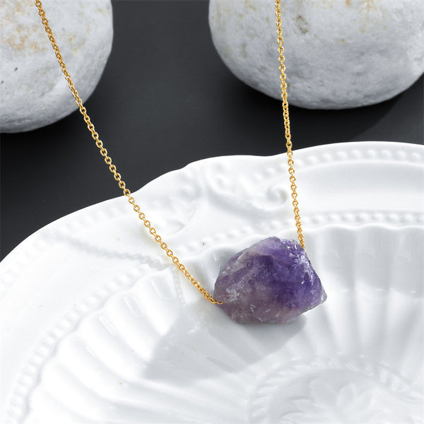 Multi-Stone Raw Crystal Necklace for Chakra Balancing and Spiritual Energy