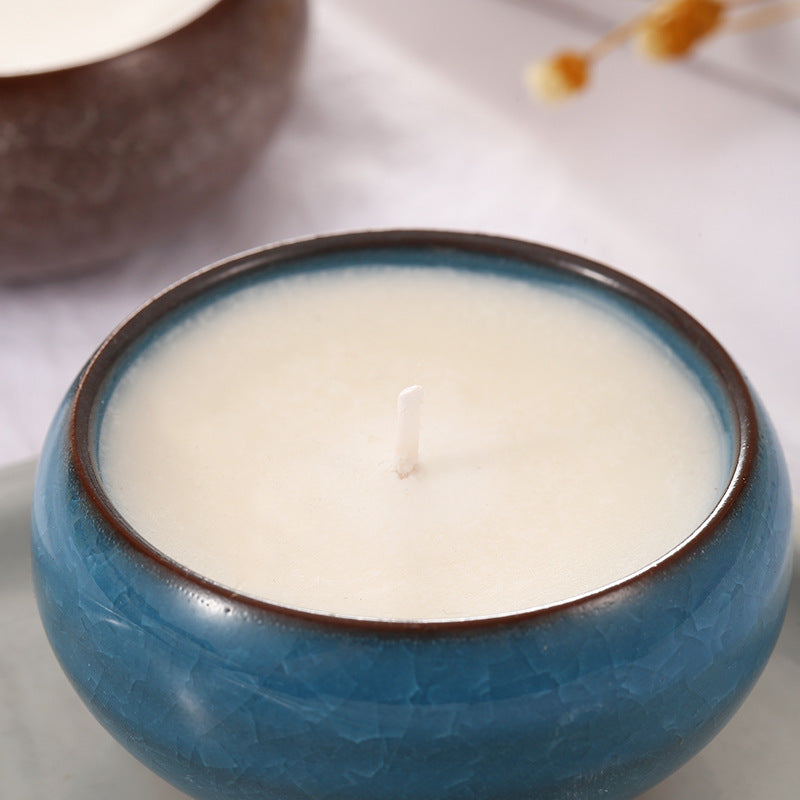 Handcrafted Ceramic Bowl Candle for Meditation, Relaxation, and Spiritual Ambiance Enhancement