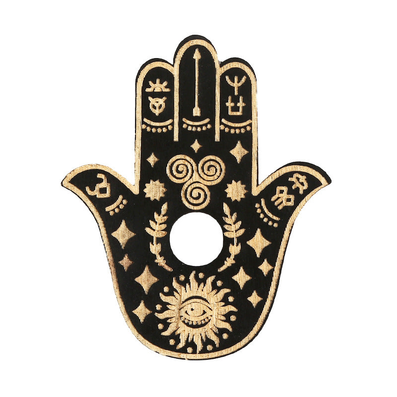 Handcrafted Hamsa Wall Art with Gold Accents for Spiritual Protection