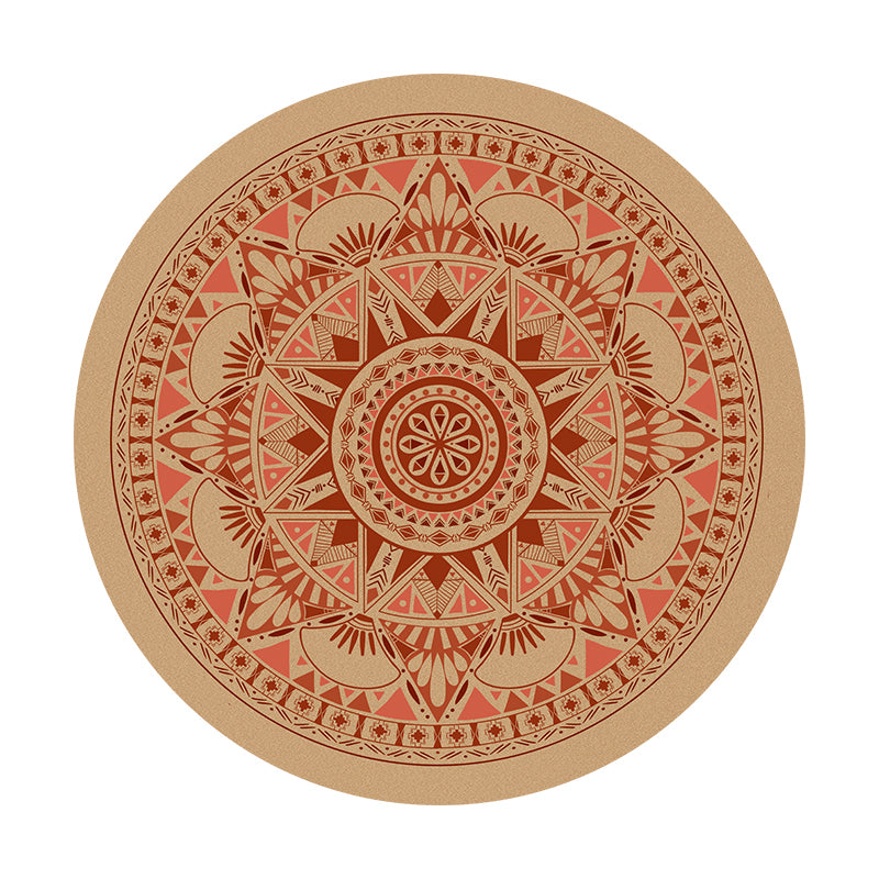 Eco-Friendly Round Yoga and Meditation Cork Mat with Moon Phases Design for Enhanced Spiritual Practice