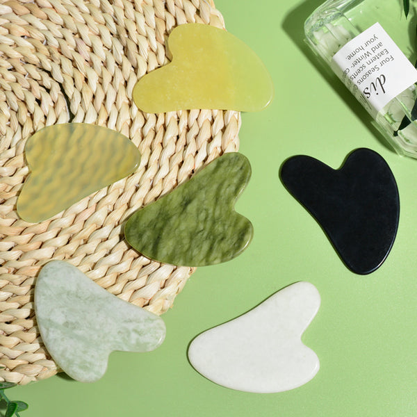 Multi-Color Jade Gua Sha Scraping Board Set – Premium Natural Stone Facial and Body Massage Tools for Beauty and Wellness