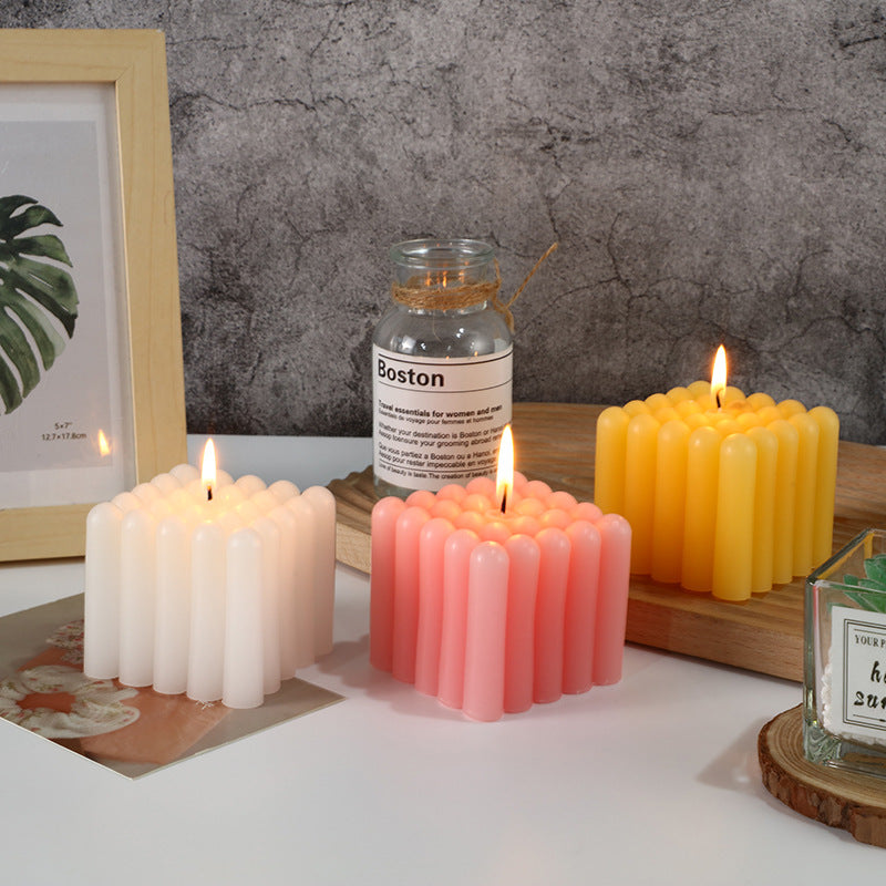 Radiant Pillar Cluster Candles for Spiritual Meditation and Home Décor