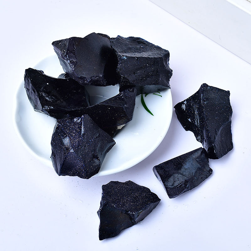 Black Obsidian Raw Stones for Spiritual Protection and Grounding