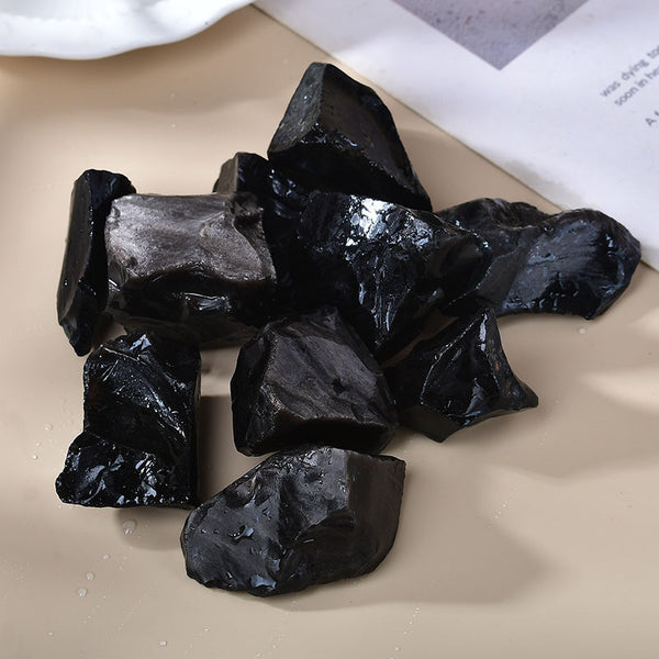 Raw Black Obsidian Stones for Grounding and Protection | Natural Healing Crystals for Spiritual Energy and Chakra Balancing