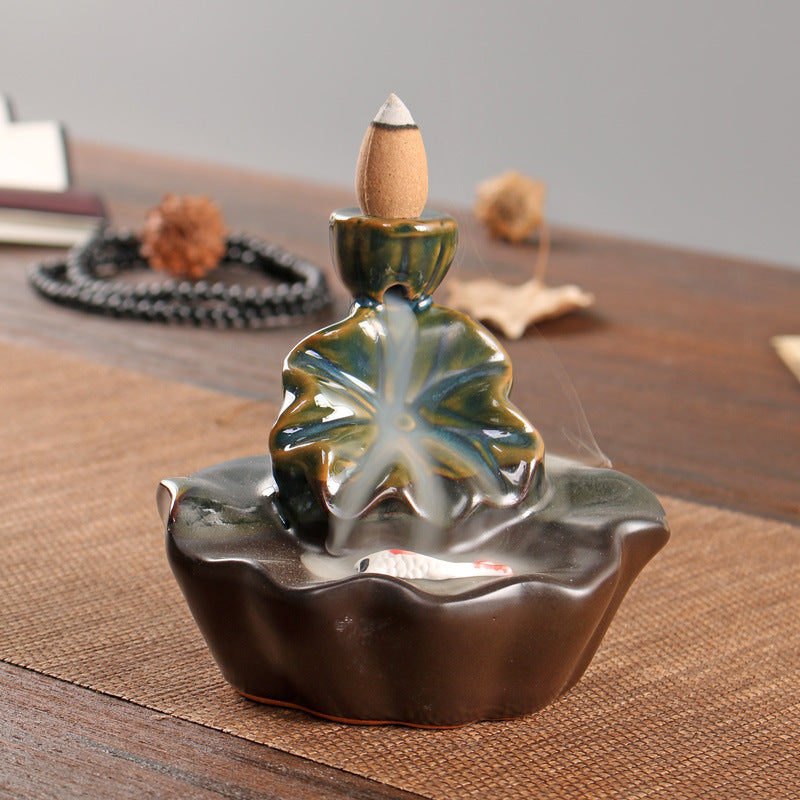 Lotus Backflow Incense Burner – Tranquil Aromatherapy for Meditation and Spiritual Cleansing