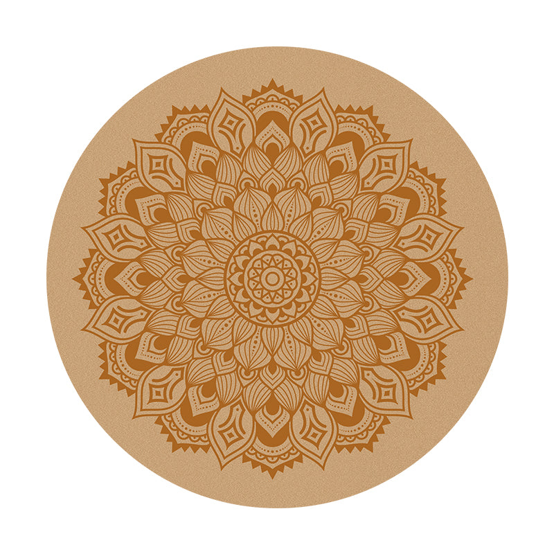 Eco-Friendly Round Yoga and Meditation Cork Mat with Moon Phases Design for Enhanced Spiritual Practice