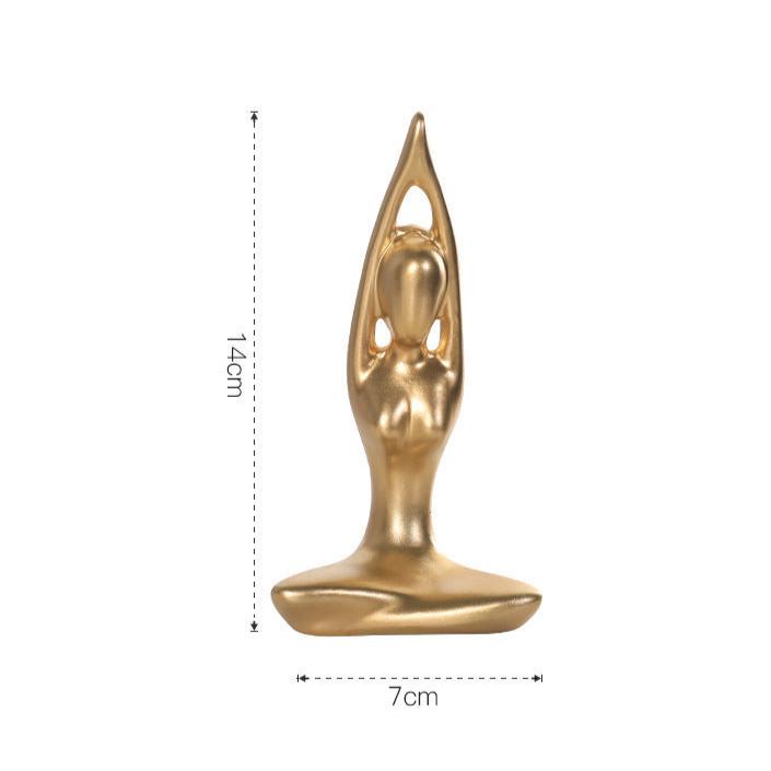 Elegant Gold Meditation Yoga Figurines Set - Spiritual Zen Decor for Mindful Living