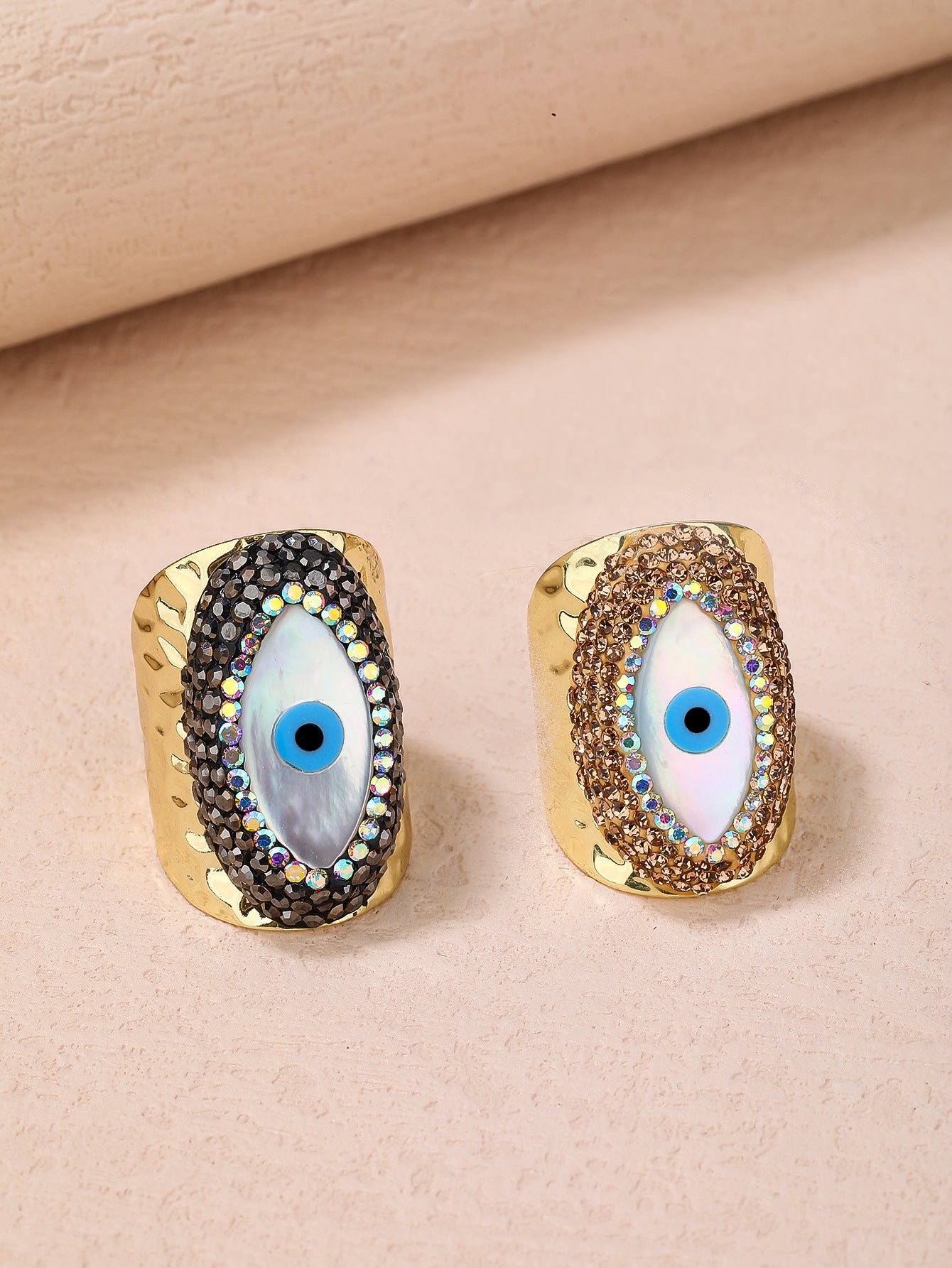 Elegant Evil Eye Protection Rings with Gold and Black Accents for Spiritual Shielding and Positive Energy