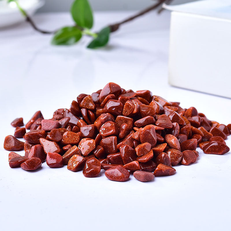 Red Goldstone Tumbled Chips for Energy Boosting and Manifestation - Polished Healing Crystals for Spiritual Empowerment