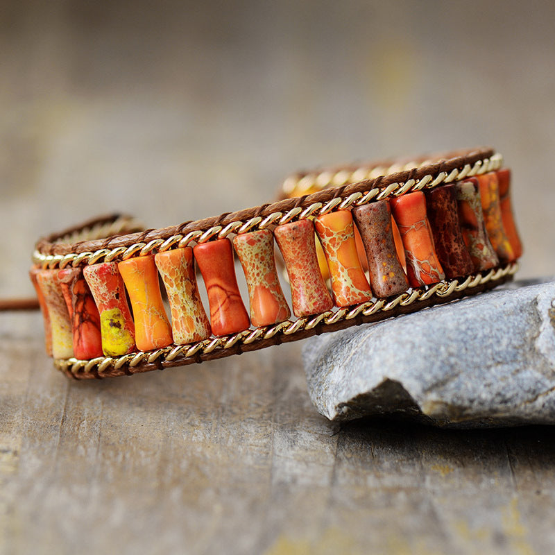 Earth Element Jasper Cuff Bracelet