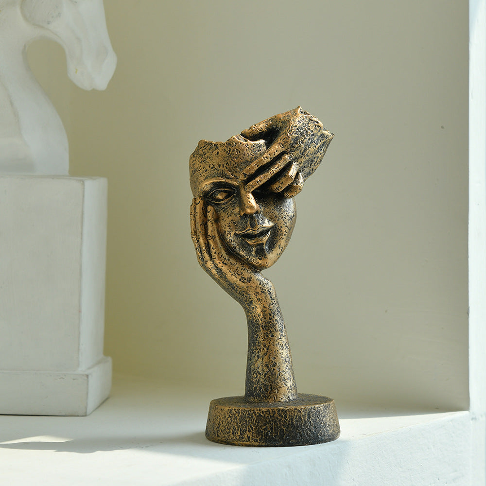 Abstract Meditation Face Sculptures - Handcrafted Spiritual Decor for Tranquility and Inner Peace