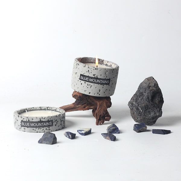 Blue Mountains Natural Stone Candle with Calming Scents for Meditation and Relaxation