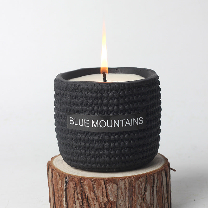 Blue Mountains Textured Ceramic Candle – Scented Candle for Relaxation, Meditation, and Spiritual Ambiance