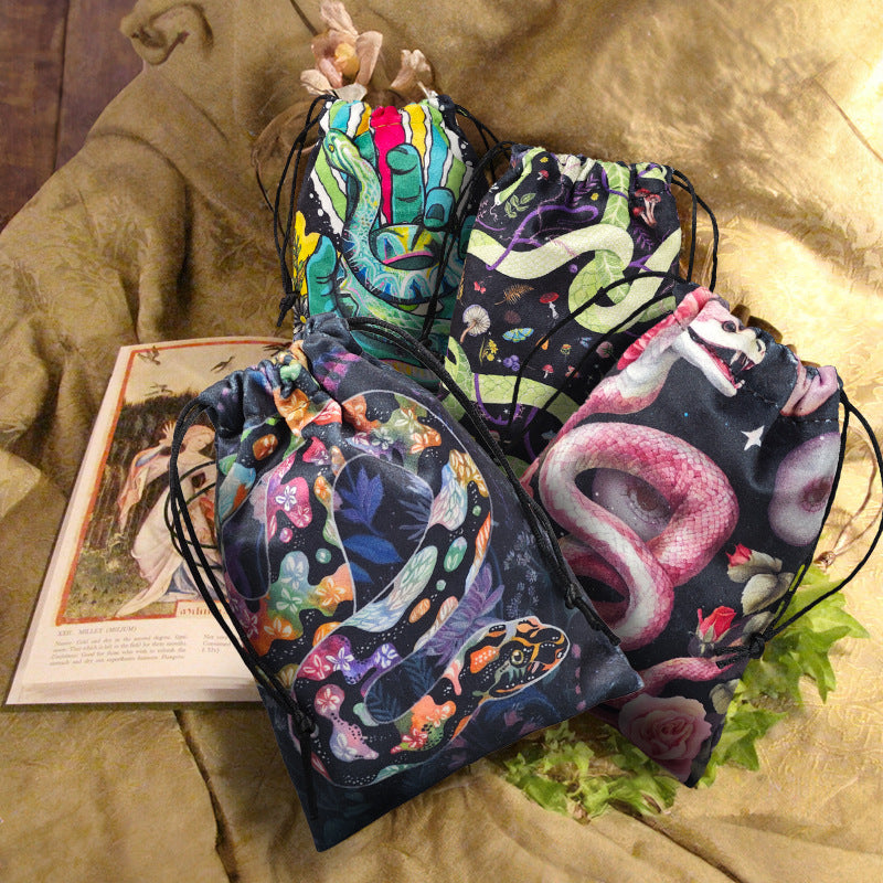 Vibrant Psychedelic Art Tarot and Crystal Drawstring Pouches for Spiritual Tools and Accessories – Unique and Eye-Catching Designs for Mystical Storage