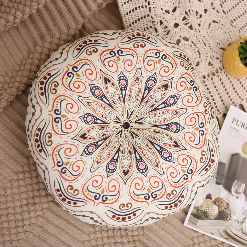 Mandala Meditation Floor Cushion with Intricate Ethnic Patterns