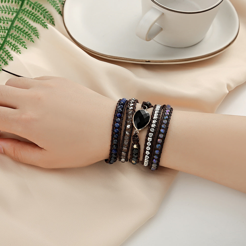 Midnight Elegance Onyx Wrap Bracelet