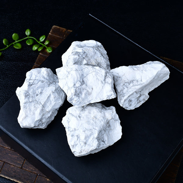 Natural Raw White Howlite Healing Stones - Large Chunks for Meditation, Crystal Grids, and Spiritual Home Décor