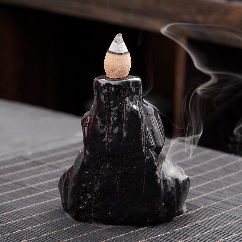 Mountain Cascade Backflow Incense Burner for Spiritual Tranquility