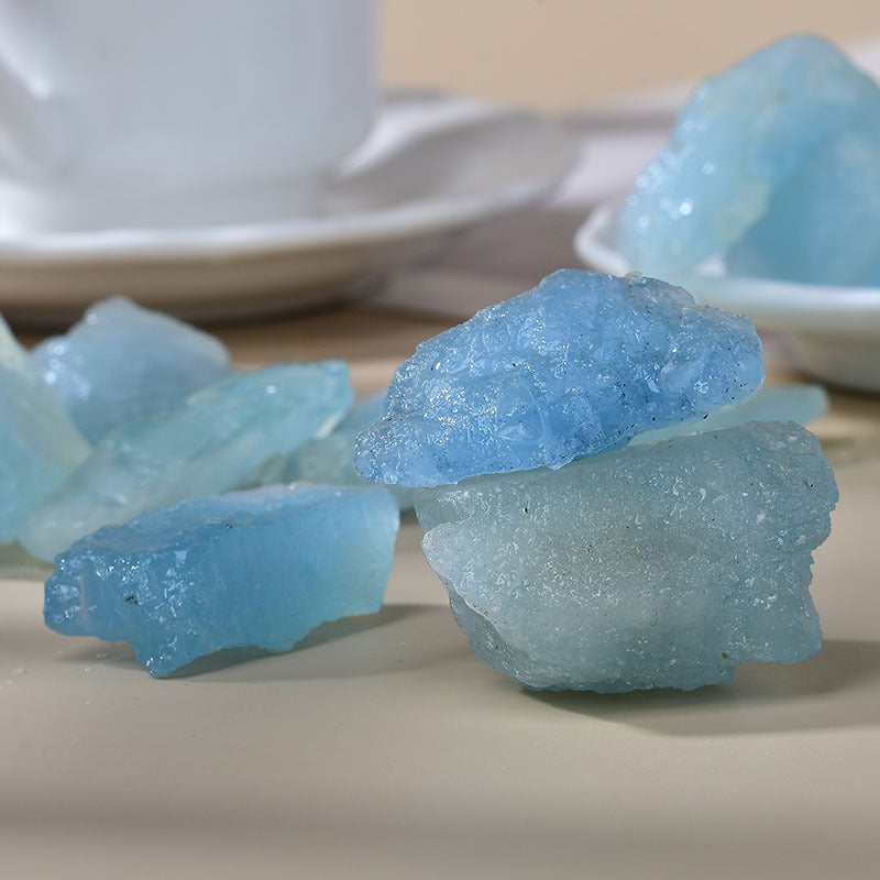 Celestial Blue Aura Rough Stones - Natural Healing Crystals for Spiritual Growth and Energy Clearing