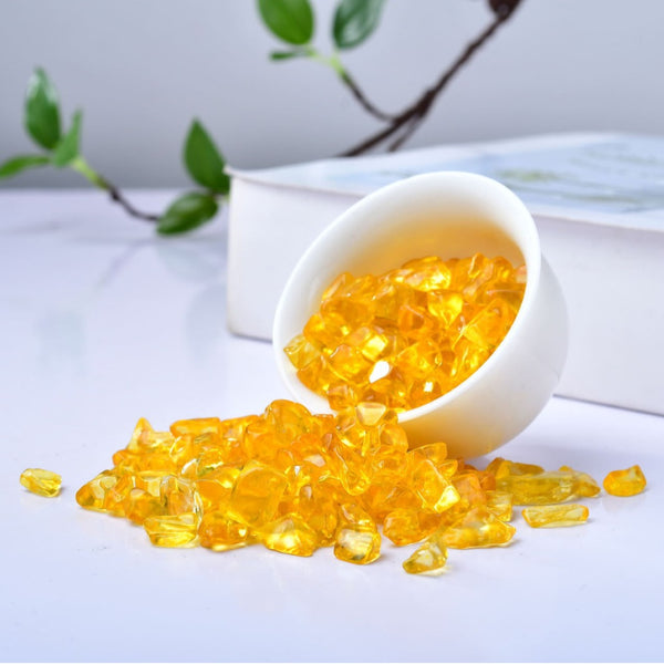 Golden Citrine Gemstone Chips for Abundance and Manifestation – Healing Crystals for Energy Cleansing, Meditation, and Spiritual Growth