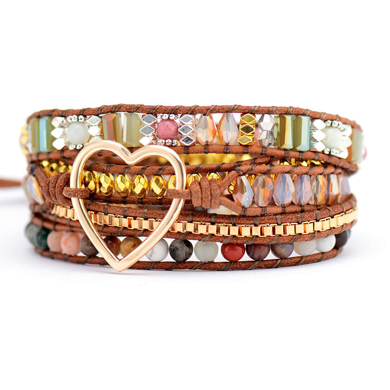 Golden Heart Harmony Wrap Bracelet