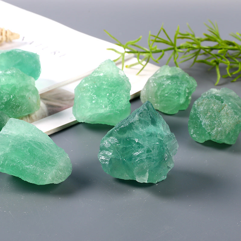 Raw Green Fluorite Healing Stones for Spiritual Growth and Clarity