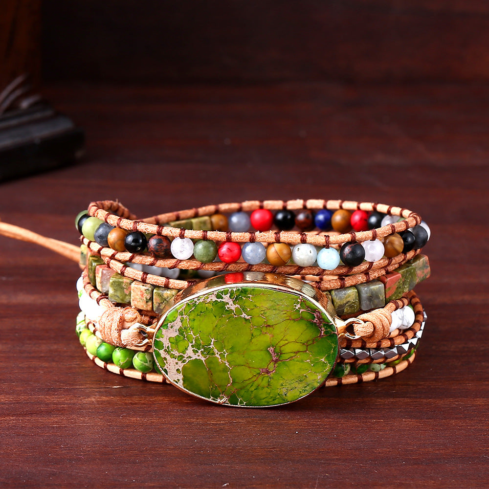 Earth Essence Jasper Wrap Bracelet