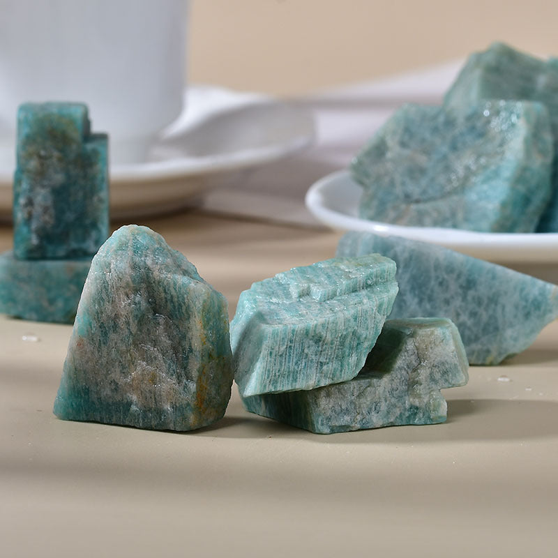 Natural Raw Amazonite Healing Stones for Spiritual Growth and Chakra Balancing