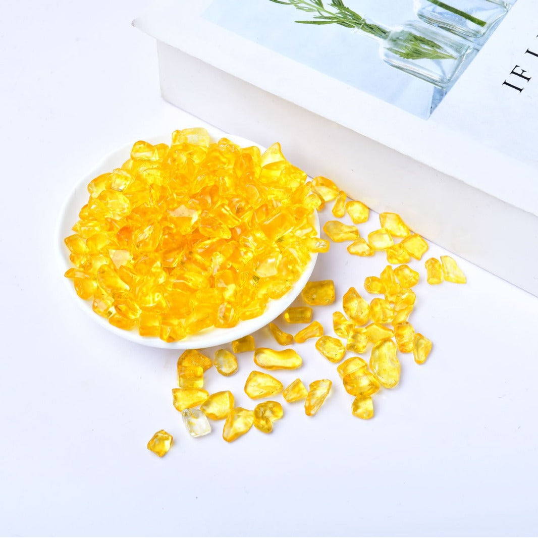 Golden Citrine Gemstone Chips for Abundance and Manifestation – Healing Crystals for Energy Cleansing, Meditation, and Spiritual Growth