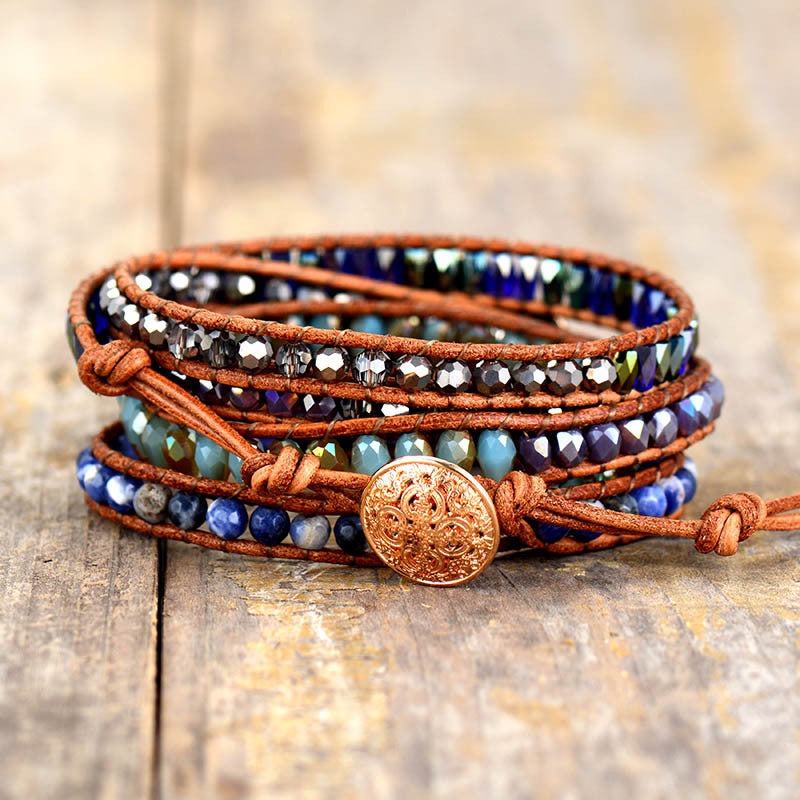 Celestial Lapis Lazuli Wrap Bracelet