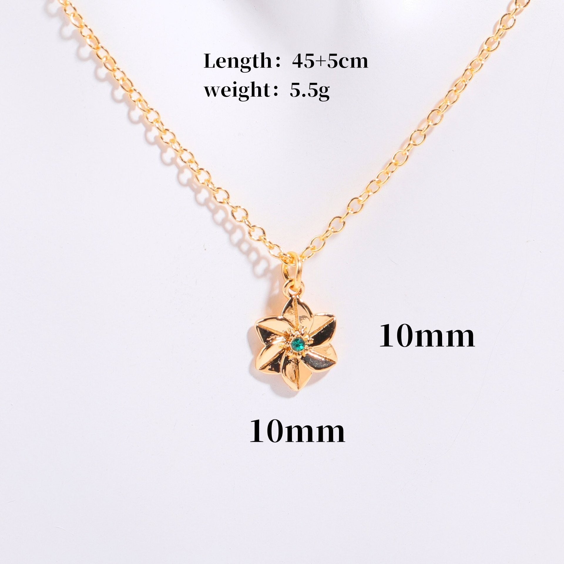 Custom Birth Flower Necklace with Birthstone Charm – Elegant 18K Gold-Plated Pendant for Personalization and Unique Gifting