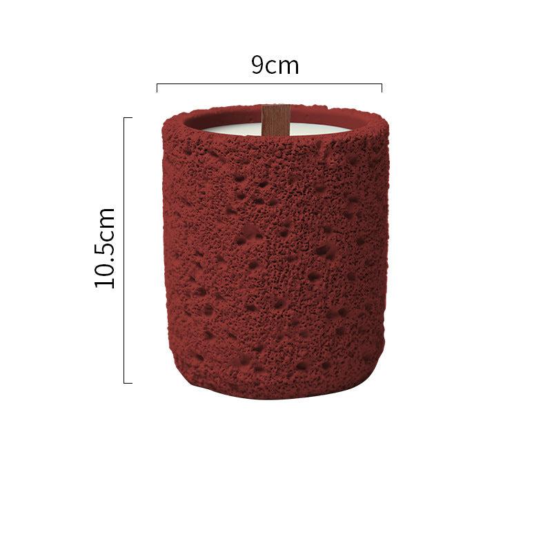 Volcanic Stone Texture Candle with Wooden Wick for Meditation, Relaxation, and Spiritual Healing