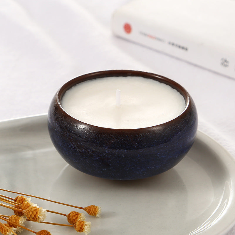 Handcrafted Ceramic Bowl Candle for Meditation, Relaxation, and Spiritual Ambiance Enhancement