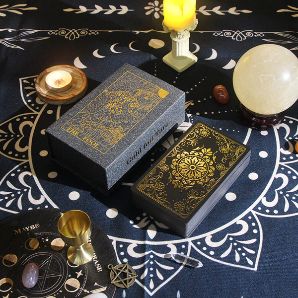 Luxurious Gold Foil Tarot Cards with Premium Packaging - Ideal for Spiritual Guidance and Divination