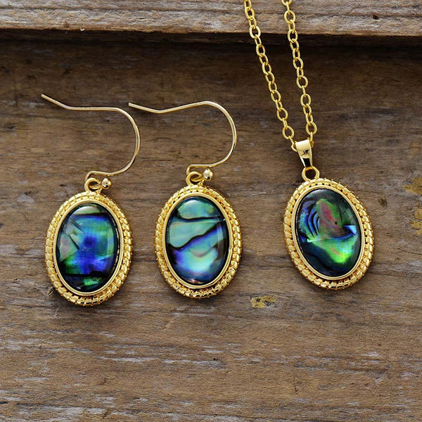 Mystical Abalone Shell Gold Necklace - Spiritual Jewelry for Inner Peace and Healing