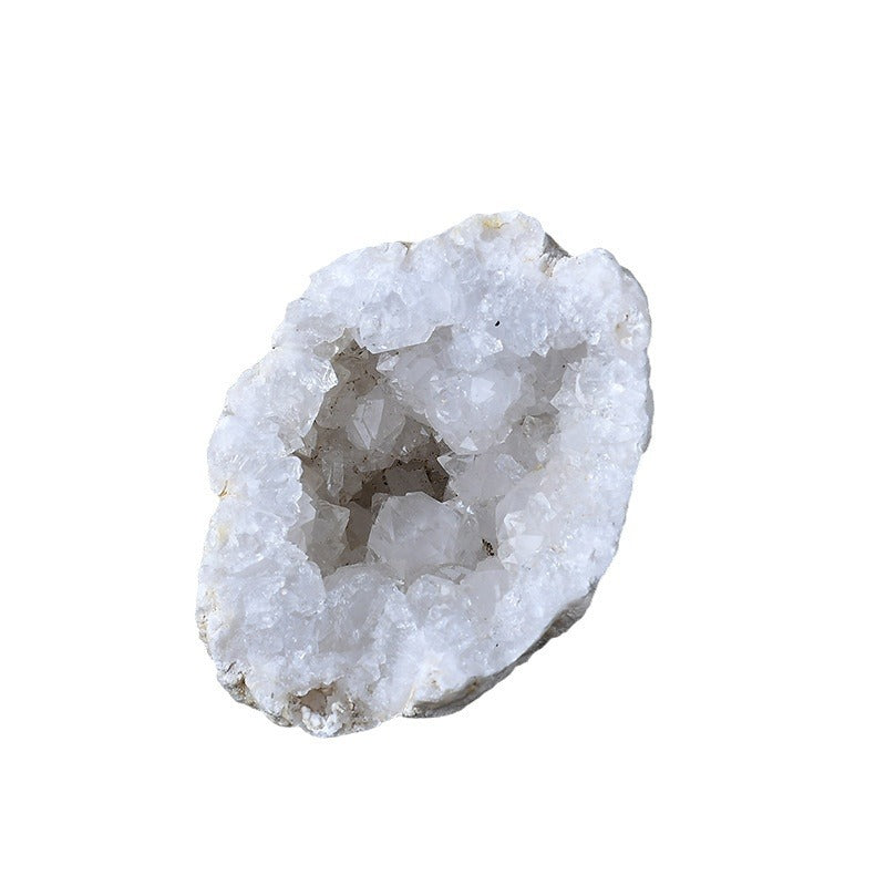 Natural White Quartz Geode Crystals – Spiritual Healing Stones for Meditation, Energy Cleansing, and Home Décor