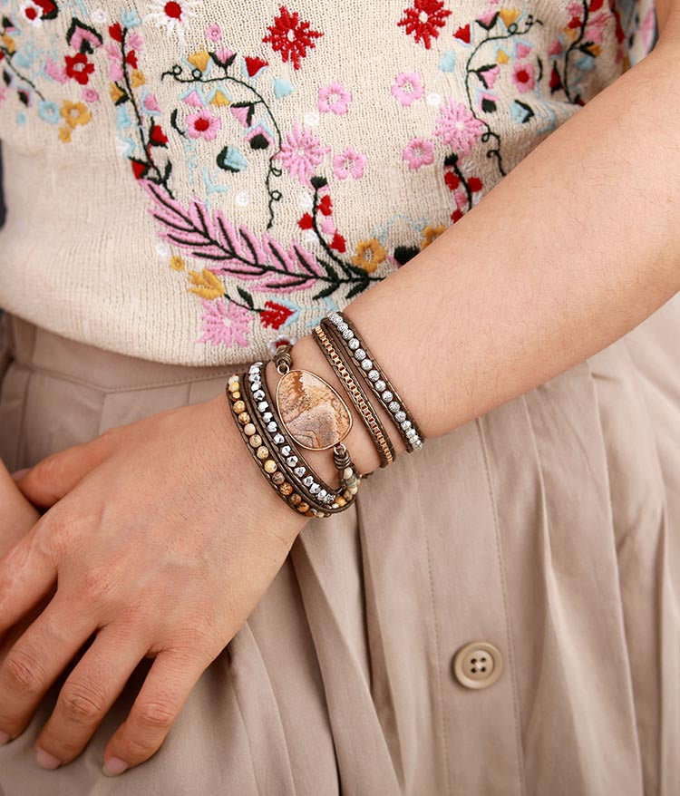 Desert Earth Jasper Wrap Bracelet