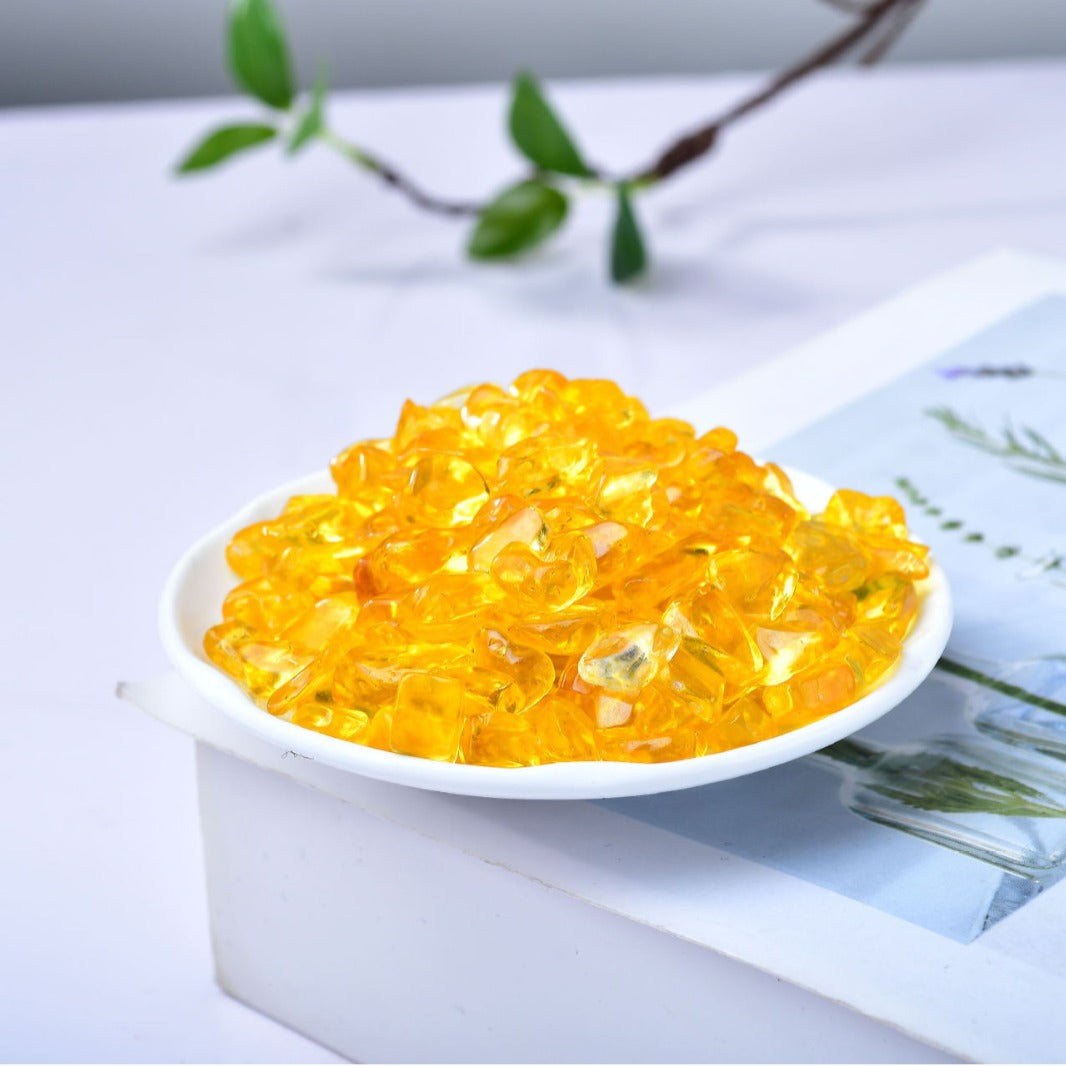 Golden Citrine Gemstone Chips for Abundance and Manifestation – Healing Crystals for Energy Cleansing, Meditation, and Spiritual Growth