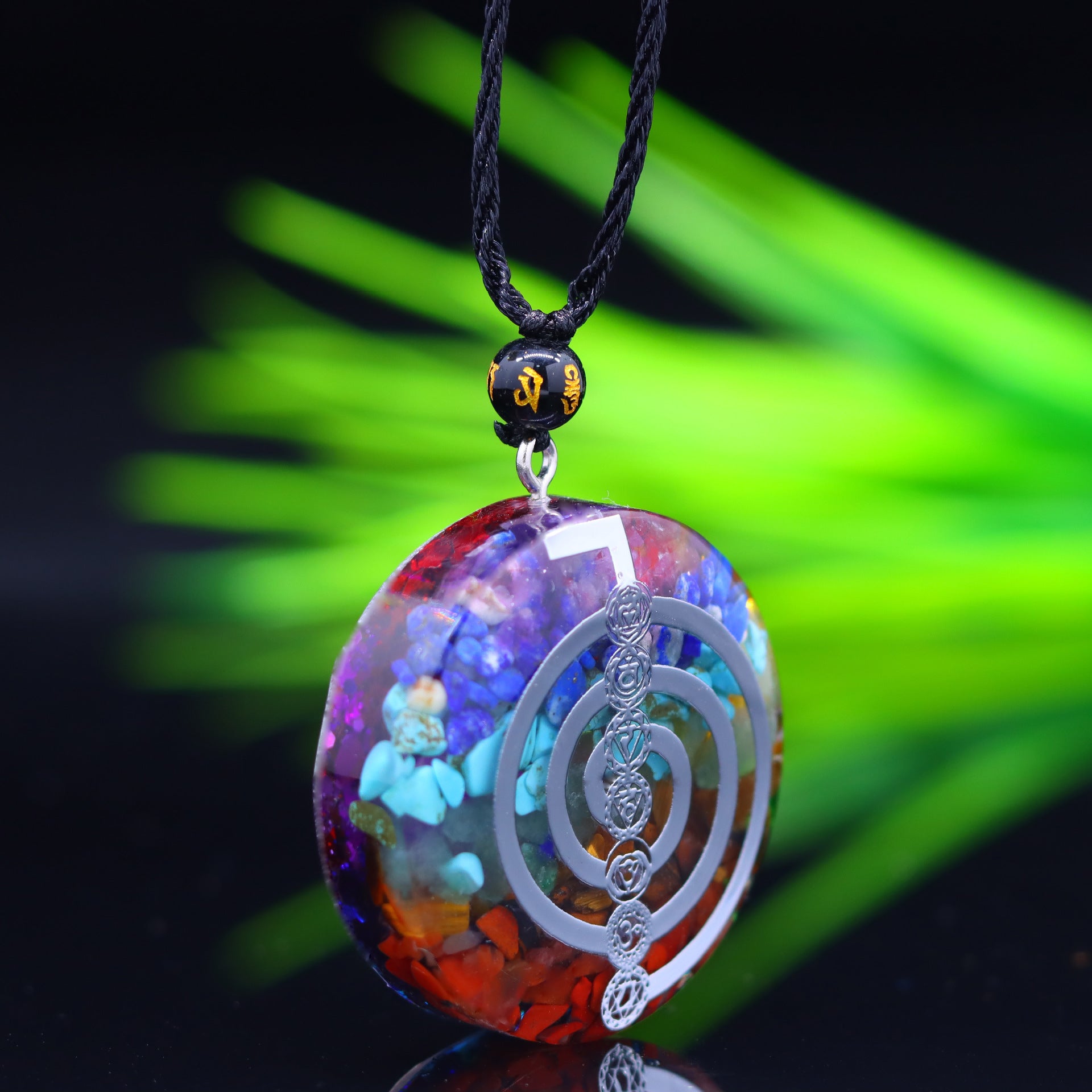 Chakra Healing Reiki Energy Necklace with Sacred Symbols – Spiritual Jewelry for Balance and Positive Energy