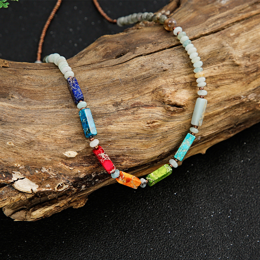 Chakra Balancing Gemstone Necklace with Healing Energy Beads for Spiritual Harmony