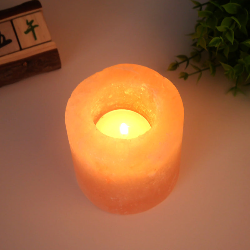 Himalayan Salt Crystal Candle Holders – Natural Ionizing Tealight Holders for Purification, Relaxation, and Spiritual Healing